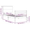 vidaXL Okvir kreveta s uzglavljem bijeli 90 x 200 cm od masivnog drva