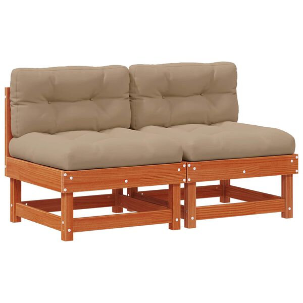 vidaXL Srednji kauč za vrt Masivna borovina Vosak Smeđa