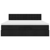 vidaXL Otomanski krevet s madracem i LED crni 180x200cm od tkanine