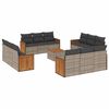 vidaXL 13-dijelni set vrtnih sofa od poliratana s jastucima sivi