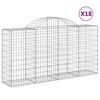 vidaXL Lučne gabionske ko&scaron;are 18kom 200x50x100/120cm pocinčano željezo