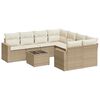 vidaXL 9-dijelni set vrtnih sofa s jastucima bež od poliratana