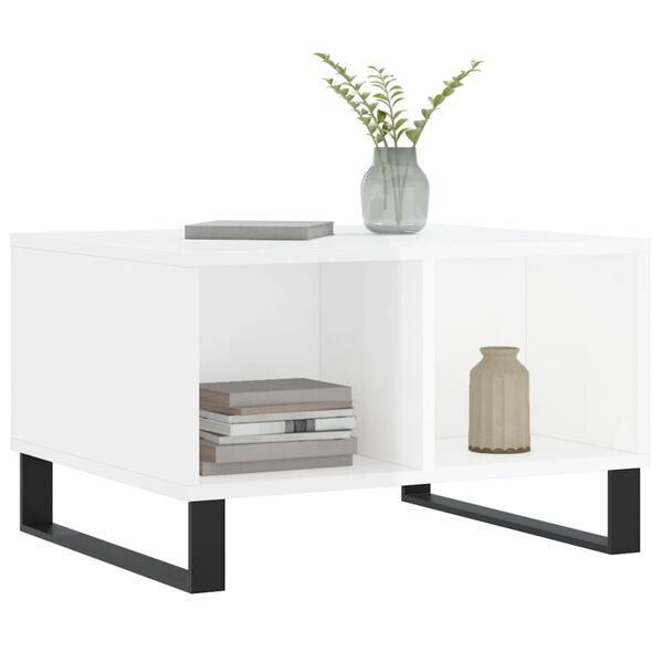 vidaXL Stolić za kavu sjajni bijeli 60x50x36,5 cm konstruirano drvo