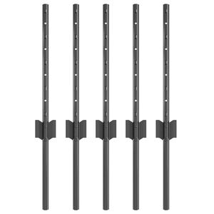 vidaXL Ugrađeni stup za ogradu 5 kom. Siva 80 cm