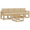 vidaXL Set vanjskih sofa s jastukom 5 pcs Bijela i bež