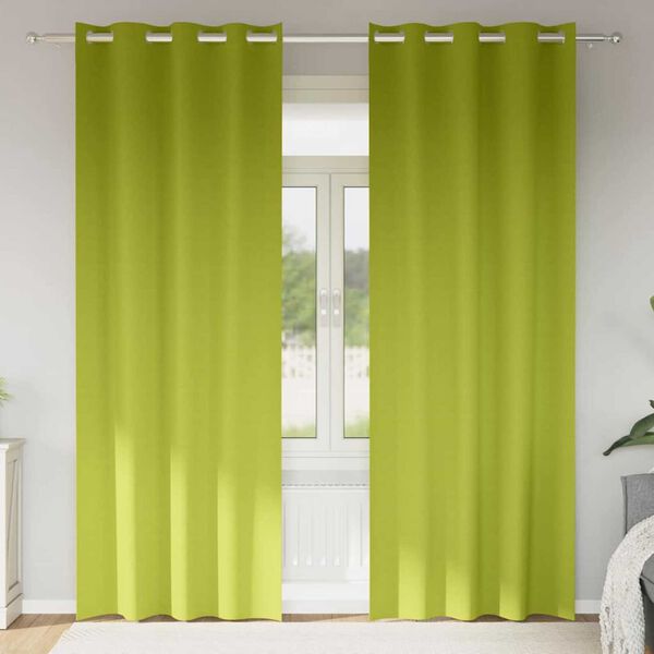vidaXL Zavjese za blackout s prstenovima 2 pcs Zelena 260 x 140 cm
