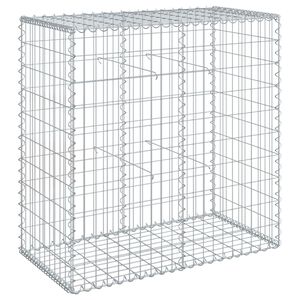 vidaXL Gabionska ko&scaron;ara s poklopcem 100x50x100 cm pocinčano željezo