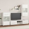 vidaXL Petodijelni zidni set TV ormarića s LED rasvjetom bijeli