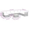 vidaXL 9-dijelni set vrtnih sofa s jastucima bež od poliratana