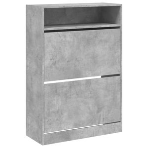 vidaXL Ormarić za cipele s 2 ladice siva boja betona 80 x 34 x 116 cm