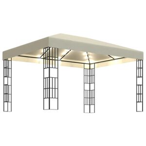 vidaXL Sjenica s LED svjetlosnim trakama 3 x 4 m krem