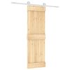 vidaXL Klizna vrata Prirodna i bijela 70 x 210 cm Čvrsta borovina
