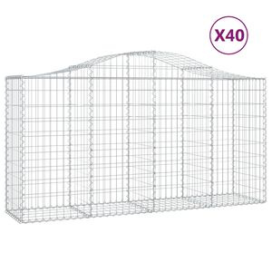 vidaXL Lučne gabionske ko&scaron;are 40kom 200x50x100/120cm pocinčano željezo