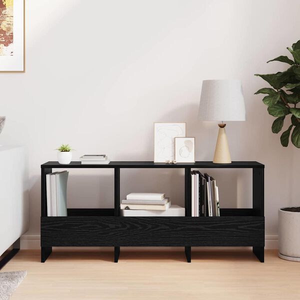 vidaXL Polica za časopise Crni hrast 102 x 30 x 45 cm