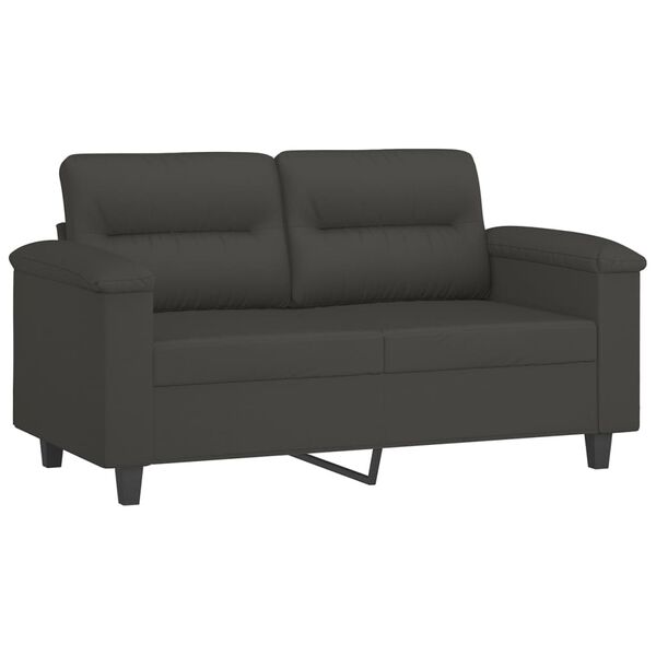 vidaXL 2-dijelni set sofa s jastucima tamnosivi od mikrovlakana
