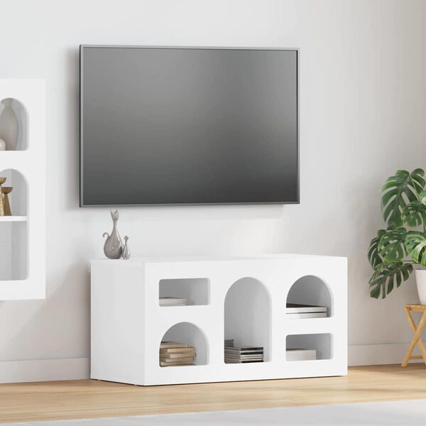 vidaXL TV ormar Visoki sjaj bijela 80 x 35 x 40 cm Konstruirano drvo