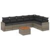vidaXL 8-dijelni set vrtnih sofa od poliratana s jastucima sivi