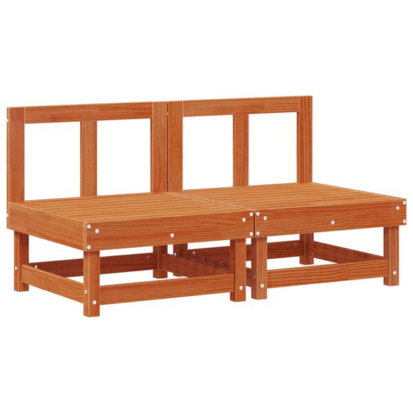 vidaXL Srednji kauč za vrt Masivna borovina Vosak Smeđa