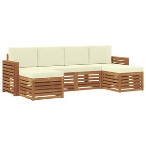 vidaXL Set vanjskih sofa 6 kom. 6-sjedala Prirodna i krem
