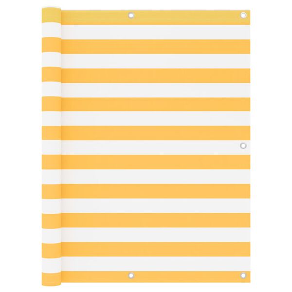 vidaXL Balkonski zastor bijelo-žuti 120 x 600 cm od tkanine Oxford