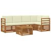 vidaXL Set vanjskih sofa 6 kom. Prirodna i krem Poliester