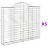vidaXL Lučne gabionske ko&scaron;are 5 kom 200x30x160/180cm pocinčano željezo