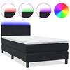 vidaXL Box Spring krevet s madracem i LED crni 100x210 cm samt