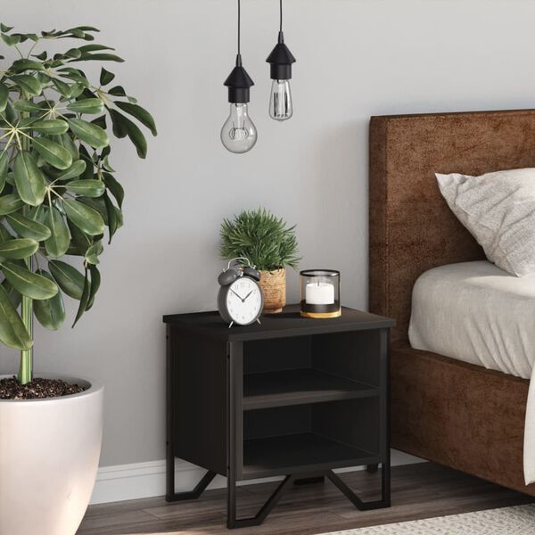 vidaXL Noćni ormarić crni 40 x 30 x 40 cm od konstruiranog drva