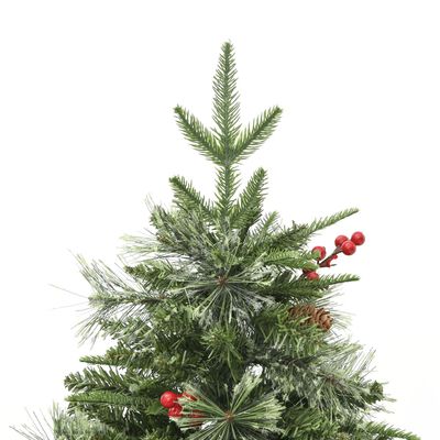 vidaXL Osvijetljeno božićno drvce sa šiškama zeleno 120 cm PVC i PE