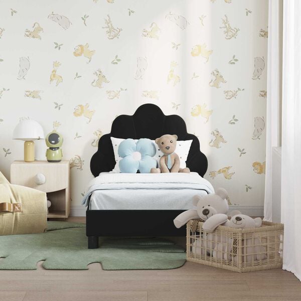 vidaXL Okvir kreveta za malu djecu s naslonom Crna 70 x 140 cm Bar&scaron;un