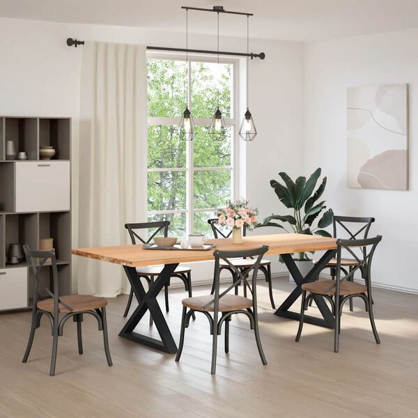 vidaXL Noge za blagovaonski stol 2 kom Crne 90 x (72-73,3) cm Čelične