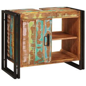 vidaXL Ormarić za umivaonik s policom &Scaron;areni Čvrsto drvo iz reciklaže