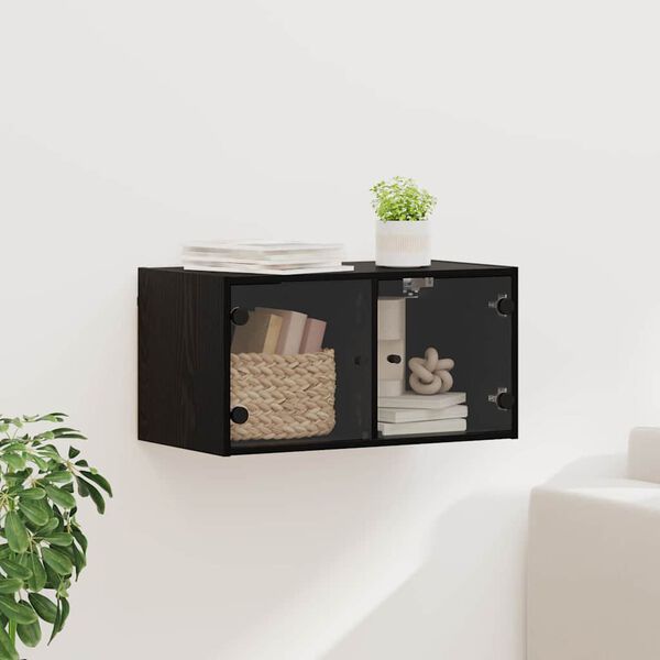 vidaXL Ormar za Zid Zidne Crni hrast 68 x 37 x 35 cm Konstruirano drvo