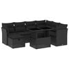 vidaXL 8-dijelni set vrtnih sofa od poliratana s jastucima crni