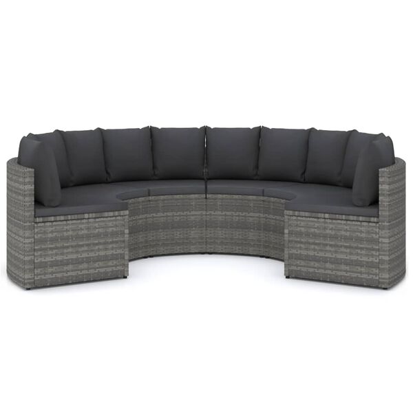 vidaXL 6-dijelni set vrtnih sofa od poliratana s jastucima sivi