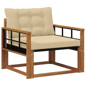 vidaXL Set vanjskih sofa Čvrsto drvo akacije i Textilene Prirodna