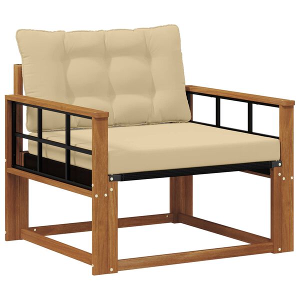 vidaXL Set vanjskih sofa Čvrsto drvo akacije i Textilene Prirodna