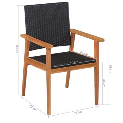 vidaXL Vrtne stolice od poliratana 2 kom crno-smeđe