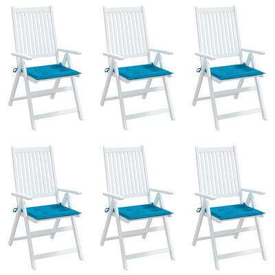 vidaXL Jastuci za vrtne stolice 6 kom plavi 40 x 40 x 3 cm od tkanine
