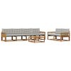 vidaXL Set vanjskih sofa s jastukom 7 pcs Prirodna i svjetlosiva