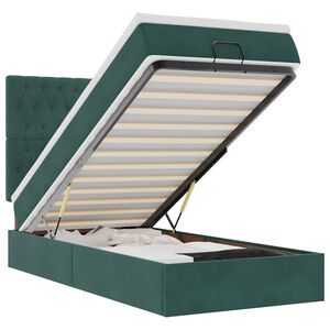vidaXL Okvir kreveta s madracima tamnozeleni 90x190cm bar&scaron;unasti