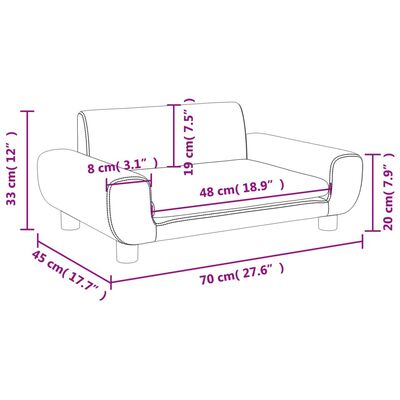 vidaXL Dječja fotelja ružičasta 70 x 45 x 33 cm baršunasta