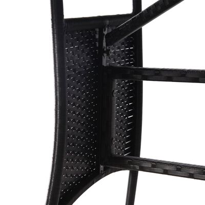 vidaXL Vrtni stol crni 80 x 80 x 74 cm od poliratana