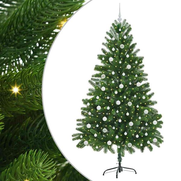 vidaXL Božićno drvce s 300 LED svjetlima s stalakom Zelena 210 cm PE