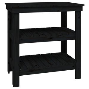 vidaXL Radni stol crni 78,5 x 50 x 80 cm od masivne borovine
