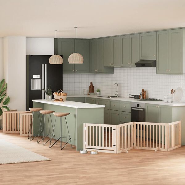 vidaXL Vrata za pse s vrata&scaron;cima 12 panela sklopiva 960 cm drvo topole