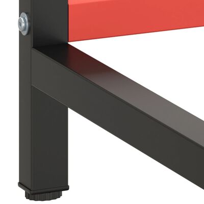 vidaXL Okvir za radni stol mat crni i mat crveni 180x57x79 cm metalni