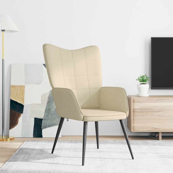 vidaXL Stolica za opuštanje krem od tkanine