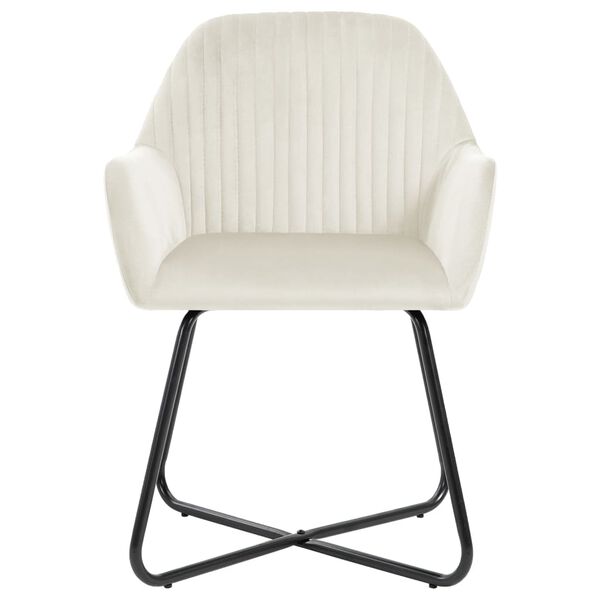 vidaXL Blagovaonske stolice 2 kom krem bar&scaron;unaste