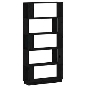 vidaXL Ormarić za knjige / pregrada crni 80x25x163,5 cm od borovine
